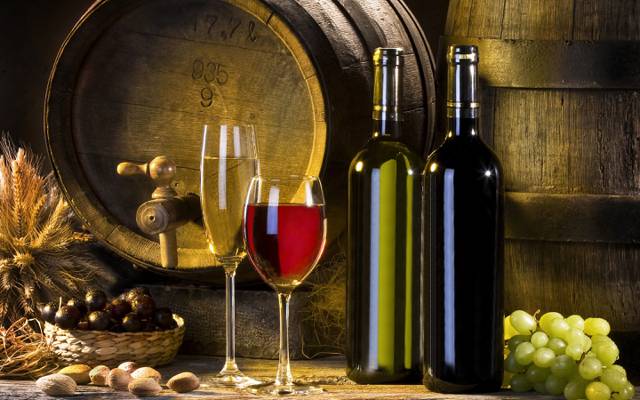葡萄酒,红色,酒桶,白色,眼镜,瓶,葡萄,耳朵