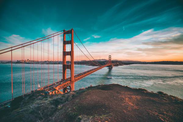旧金山桥在黄金时间写真高清壁纸