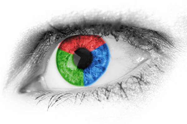 绿色,蓝色和红色的眼睛海报高清壁纸