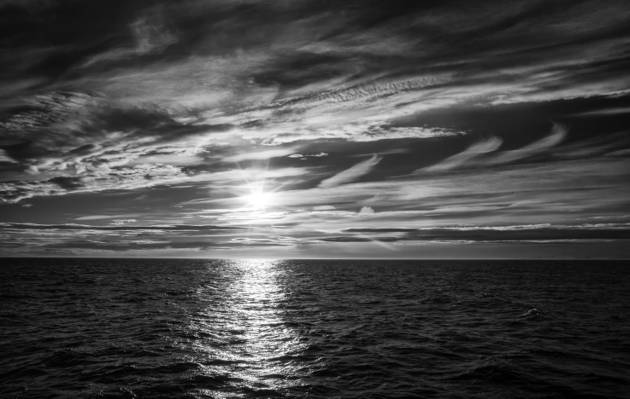 海,斯瓦尔巴特群岛高清壁纸的灰度摄影