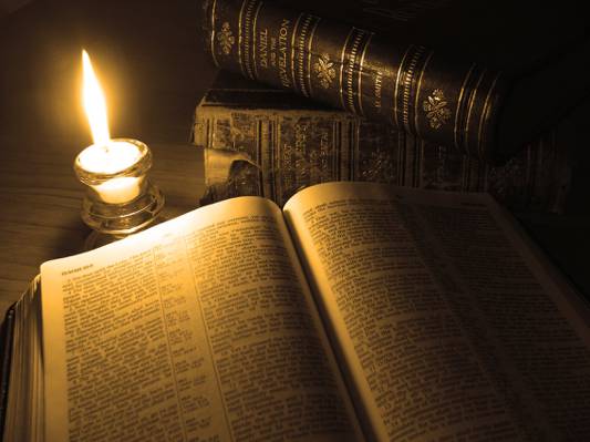 蜡烛,书,页,火