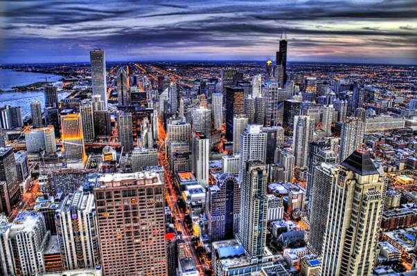 城市建筑摄影,芝加哥高清壁纸的摩天大楼