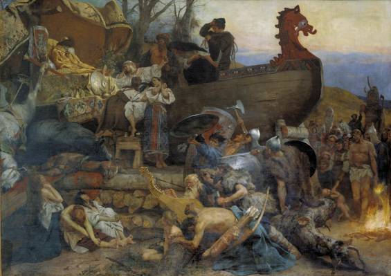 火,船,帆布,石油,亨利semiradzki,贵族罗斯的葬礼,坐骑