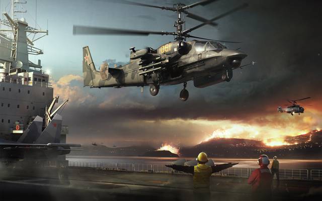 卡-52,战斗,作战,载体,鳄鱼,俄罗斯,结束,它,直升机