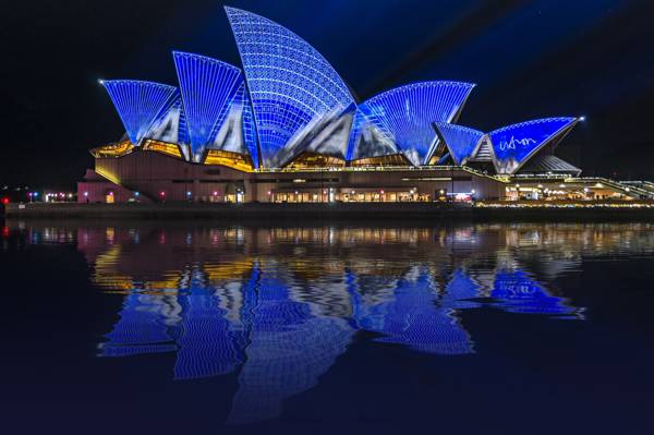 澳大利亚,夜晚的城市,悉尼,夜晚的灯光