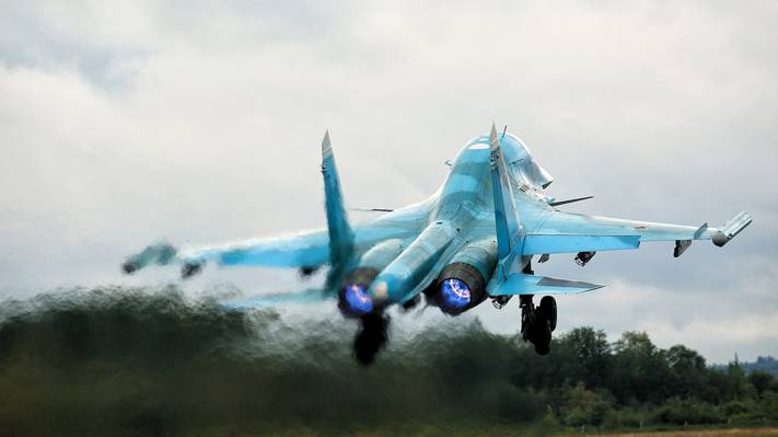 壁纸战斗轰炸机,俄罗斯多功能,鸭,后卫,苏-34
