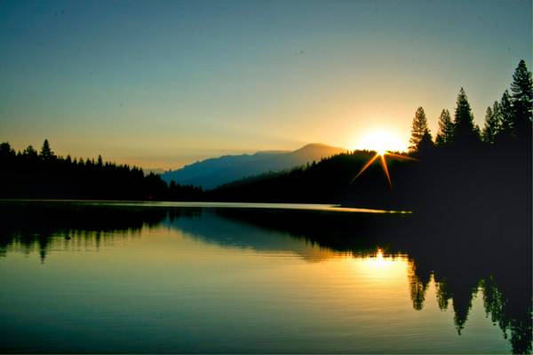 早晨,反射,自然,早晨在休姆湖,黎明,高山湖泊,森林