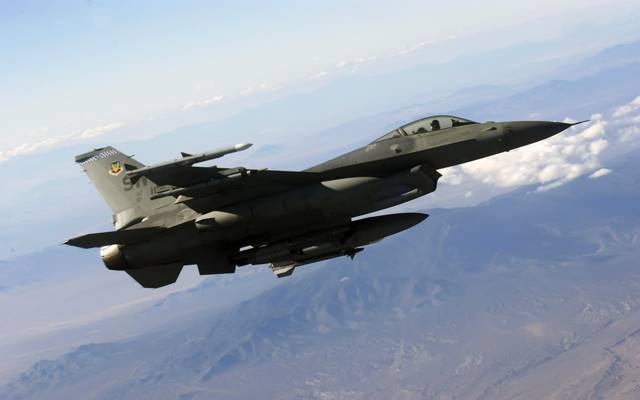 云,天空,飞行,F-16,山