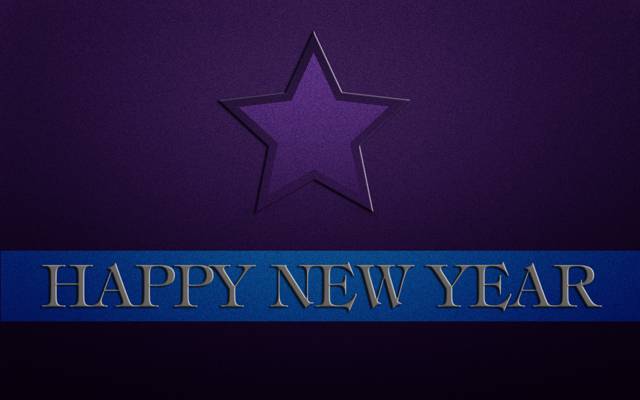 新年快乐,新年,地带,紫色背景,明星,蓝色,题字