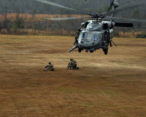 HH-60G,铺平鹰,登陆,美国空军,演习,士兵,直升机