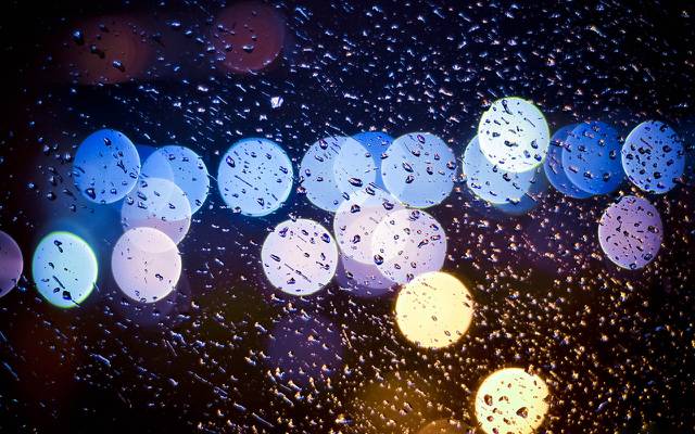 壁纸灯,晚上,雨,滴