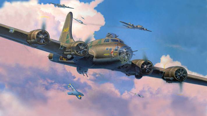 图,轰炸机,战斗机,拦截,fw-190,飞行要塞,波音B-17飞行要塞
