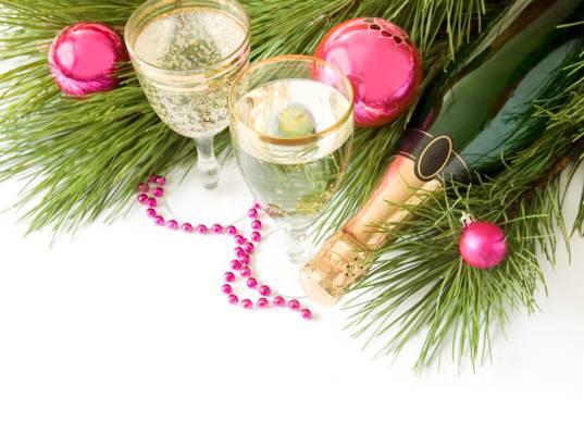 眼镜,树,饮料,圣诞装饰品,香槟