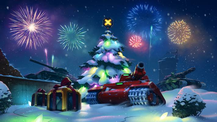 游戏,花环,红色,礼品,坦克,礼炮,框,心情,红色,雪,礼品,新年,tankix,坦克,...