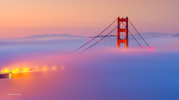 旧金山金门大桥与雾高清壁纸
