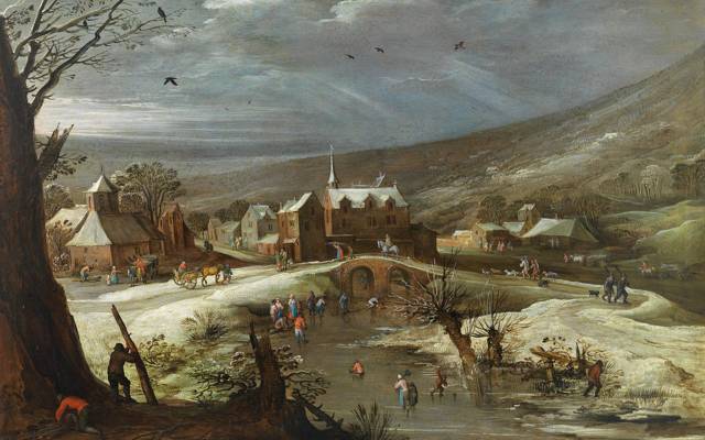 图片,Jan Brueghel老人,冬季景观