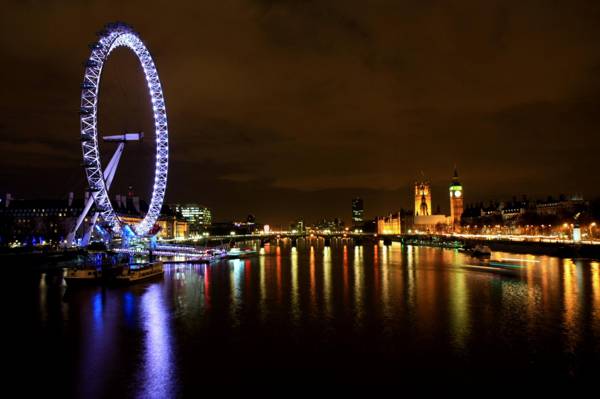 伦敦眼城市景观,威斯敏斯特桥高清壁纸
