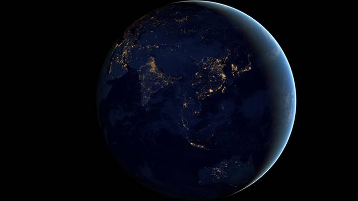 壁纸灯,夜晚,地球,行星,空间