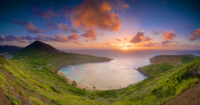 早晨,瓦胡岛,夏威夷的恐龙湾