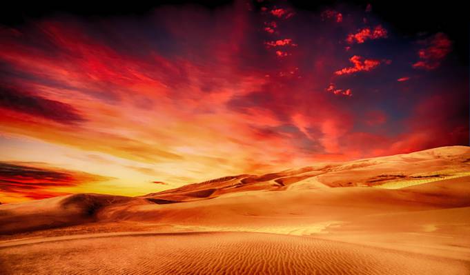 在黄金时段高清壁纸的沙漠的照片