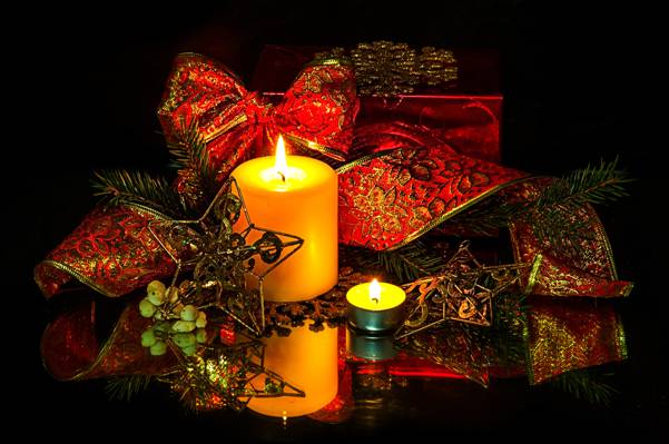 壁纸蜡烛,弓,暮光之城,光,圣诞装饰品,磁带