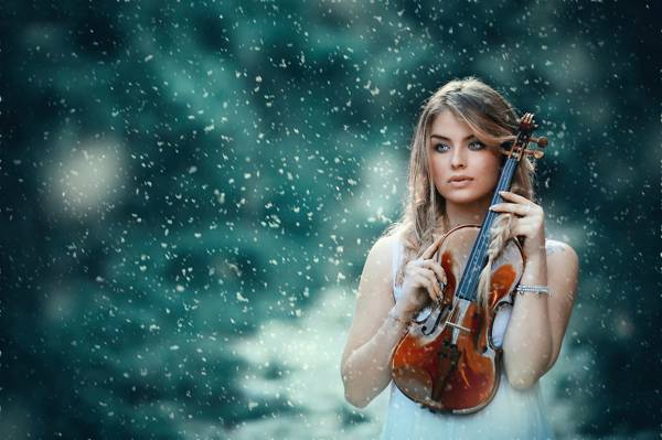 美女,破冰,女孩,小提琴,Alessandro Di Cicco