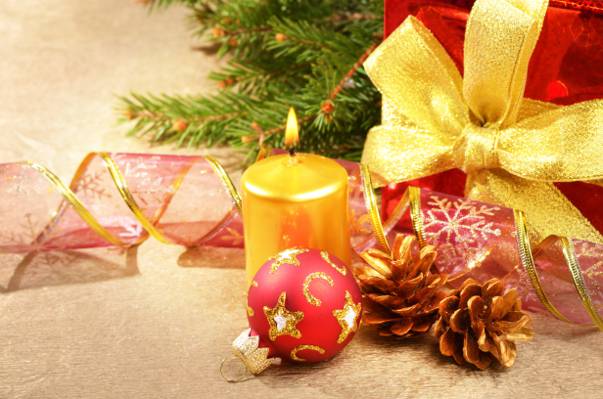 红色,新年,礼物,假期,圣诞节,玩具,装饰,颠簸,球,磁带,树,蜡烛,圣诞节