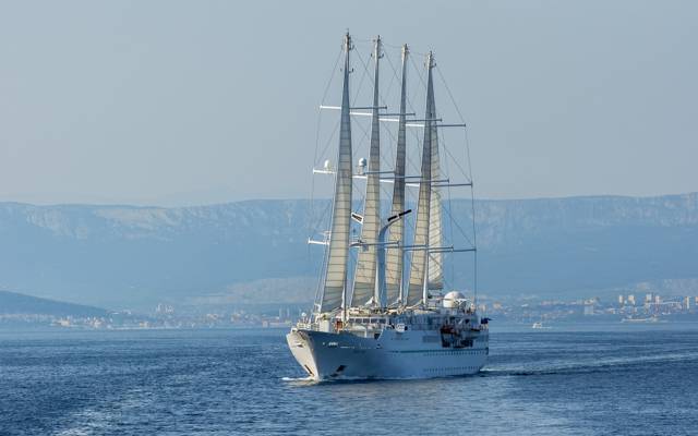 亚得里亚海,风之星,4桅帆船游艇,游艇,克罗地亚,海,亚得里亚海,邮轮,克罗地亚