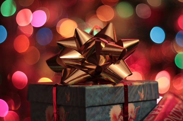 新年,假期,框,礼物,弓,包装,圣诞节