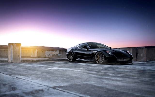法拉利,法拉利599 GTB Fiorano,黑色,停车场,跑车