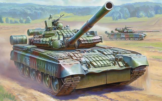 T-80BV,保护,主,1和5,动态,作战,2A46M-1,有,俄罗斯,坦克,安装,枪,125 ...