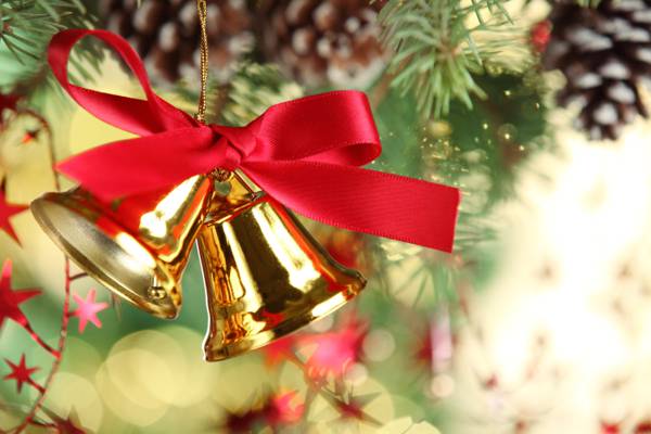 树,磁带,凹凸,圣诞装饰品,钟声