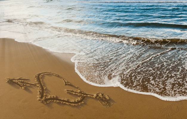 心,浪漫,沙滩,爱,海滩,海,沙,沙,图,马里卡设计,爱,心