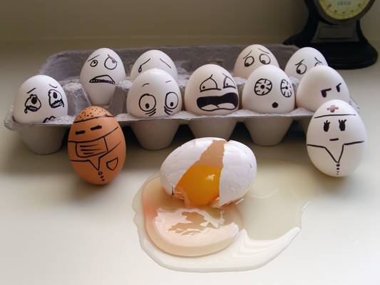 鸡蛋,蛋黄,情绪,盒子,恐怖,下降