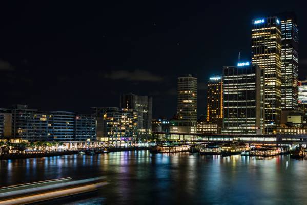 夜间,悉尼高清壁纸建筑物的照片