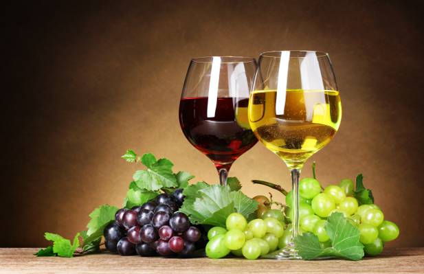 壁纸酒,红色,叶子,浆果,白色,眼镜,束,葡萄