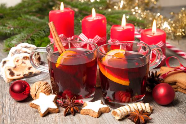 茶,拳打,圣诞节,橙,酒,饼干,甜酒,蜡烛,蜡烛,圣诞快乐,新年,装饰,...