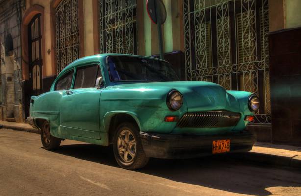 哈瓦那,汽车,复古,古巴,街头