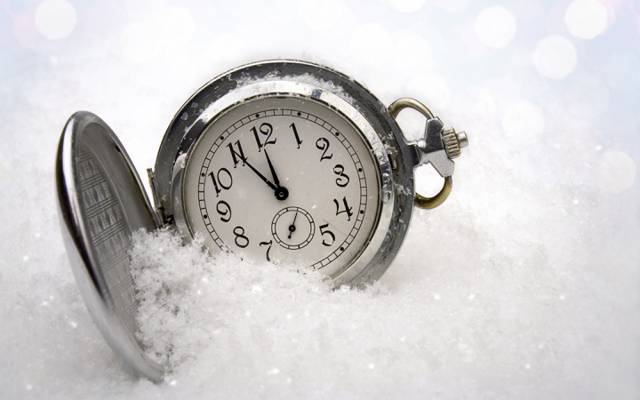 时钟,新的一年,雪,时间,圣诞节,冬天