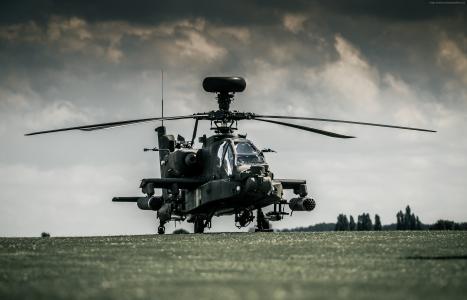 AH-64D阿帕奇,攻击直升机,皇家空军,黑暗的天空（水平）