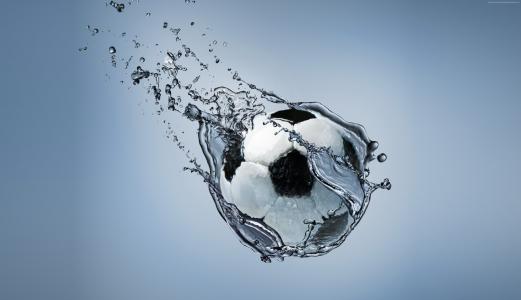 球,足球,水,飞溅（水平）