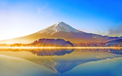 日本富士山,河口湖,高清,4K