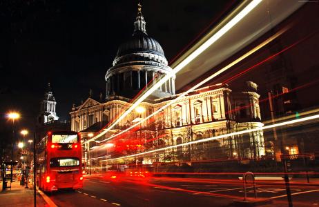圣保罗大教堂,伦敦,英国,旅游,旅游,夜间（水平）