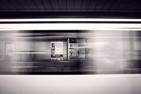 黑与白，灯，地铁，人，海报，速度，中风，运输，地下