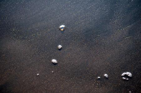 海滩,黑色,棕色,气泡,泡沫,灰,砂