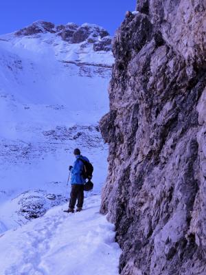 徒步旅行, 男子, 雪, 山, 登山, 岩石, 阿尔卑斯山