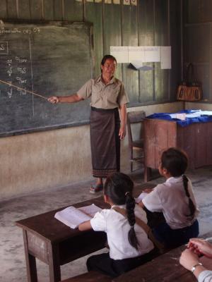 学生, 小学, 村庄, 老挝, 儿童, 指令, 老挝南部