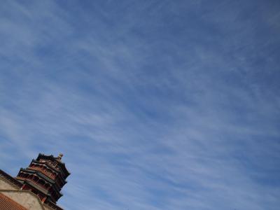 中国, 北京, 颐和园, 蓝色, 天空, 云彩, 户外