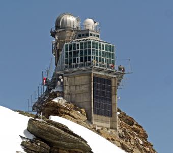 天文台, 少女山冈, 3500m, 瑞士, 狮身人面像天文台, 高山, 雪