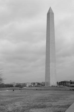 华盛顿, 纪念碑, 哥伦比亚特区, 方尖碑, 黑色和白色, bw, b w